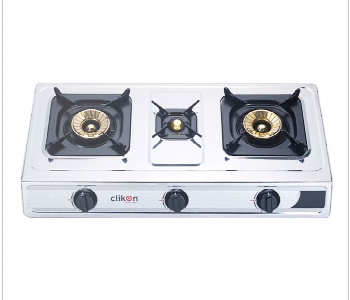 Express Delivery - Clikon Ck4253 Stainless Steel Triple Burner Gas Stove With Automatic Ignition - ID 7152076