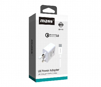 Express Delivery - Mass Power Adapter Uk Charger With Type C Cable - ID 7152431