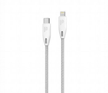 Powerology Braided Usb C To Lightning Cable White Front View - ID 7152783