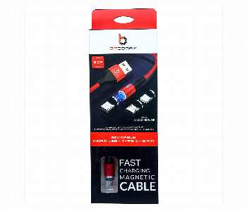 New Arrivals For Bitcorez 3A Fast Charging Led Magnetic Nylon Braided Micro Usb Type C 3In1 Phone Charger Cable Mcc 3In1S - ID 7152805
