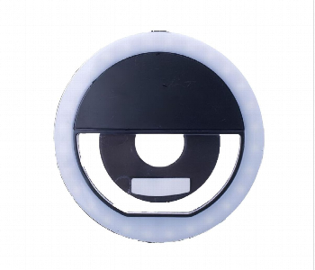 Led Small Selfie Ring Light Black Front View - ID 7152811