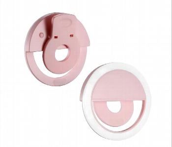 Led Small Selfie Ring Light Pink Front View - ID 7152812