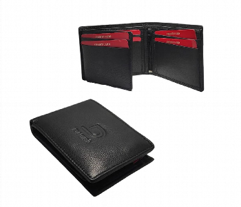 Express Delivery - Damda Slim Leather Wallet For Men  Black - ID 7153146