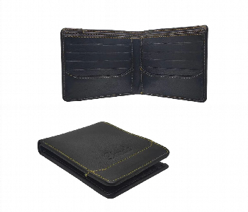 Express Delivery - Compact And Secure Leather Men Wallet Black - ID 7153237