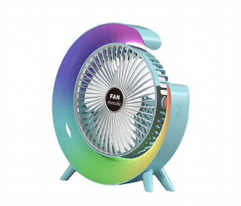 Colorful Desktop Fan With Usb Power Supply And Atmosphere Lamp Front View - ID 7153245