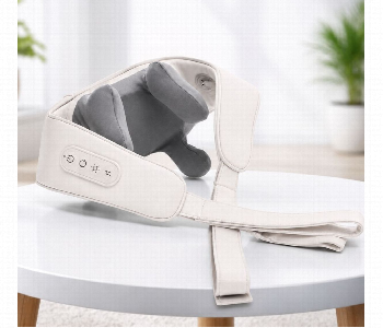 Express Delivery - Electric Shoulder And Neck Massager With Heat Adjustable Speed Low Noise Portable Massage Wrap White And Grey - ID 7153334