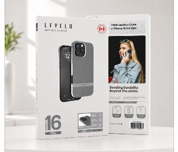 Express Delivery - Levelo Pelle Leather Case For Iphone 16 Pro Max Gray Lvlplc16Pmgy - ID 7153437