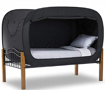 Express Delivery - Privacy Pop Bed Tent Double Size Portable Sleeping Tent With Double Sided Zippers Black - ID 7153720