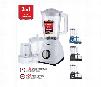 Express Delivery - Sanford Sf6809Br Bs 600W 1.5L 3 In 1 Blender And Grinder White - ID 7153787