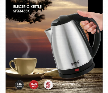 Express Delivery - Sanford Sf3343Ek Bs 1500W 1.8L Stainless Steel Electric Kettle With Matte Finish - ID 7154036