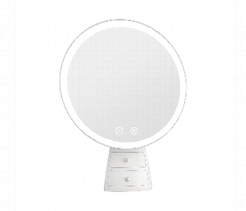 Express Delivery - Porodo Led Makeup Mirror With 2Xdrawer 2000 Mah White Or Rose Gold Pdlfst160Whrg - ID 7154088