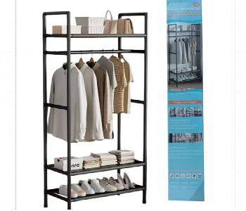 Express Delivery - Metal Shelf With Organizer For Clothes And Shoes Black - ID 7154346