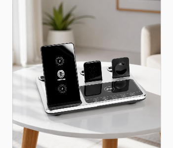 Express Delivery - Green Lion 4 In 1 Wireless Charging Station 15W Charger Stand With Digital Clock For Phone Earbuds And Watch Gn4In1Wcsgy - ID 7154535
