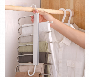 Express Delivery - Multifunctional Pants Hanger 6 Tiers Black - ID 7154649