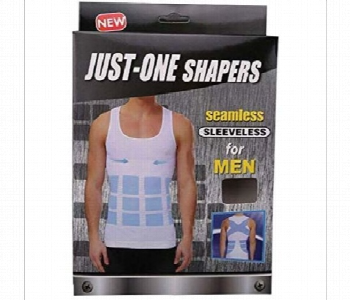 Express Delivery - Just One Shaper Slim Vest L To Xl White Seamless Compression Undershirt For Men - ID 7154726