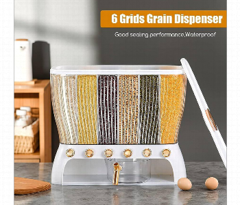 Express Delivery - 6 Grids Multi Grain Dispenser Dry Food Storage Container - ID 7155046