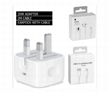 Express Delivery - Iphone Appple Original 20W Usb C Adapter And Lighting Earpods And C To Lighting Cable 2M - ID 7155198