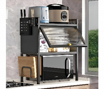 Express Delivery - Adjustable Microwave Oven Rack With Storage Door - ID 7155593