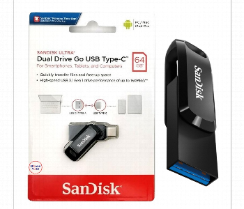 Express Delivery - Sandisk Ultra Dual Drive Go 64Gb Usb Type C And Usb Type A Dual Drive 300Mbs Speed - ID 7155765