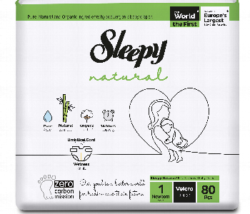 Express Delivery - Sleepy Natural Velcro Diapers No 1 Newborn 80Pcs - ID 7155999