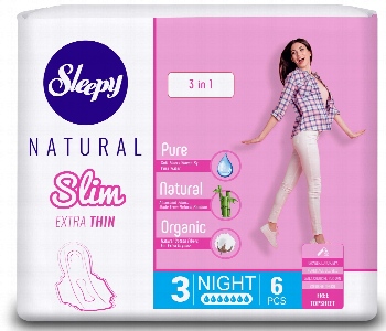 Express Delivery - Sleepy Natural Extra Thin Pads 3 Night 6Pcs - ID 7156021