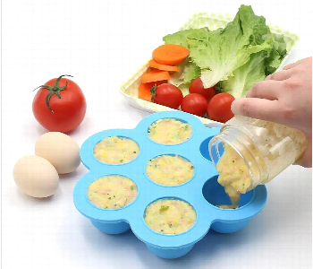 Express Delivery - Eazy Baby Silicone Freezer Tray With Clip On Lid And 7 Flexible Non Stick Portions Blue - ID 7156079
