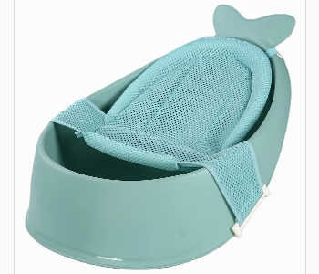 Express Delivery - Baby Whale Bathtub With Smart Sling Support For Newborn And Infant Teal Blue - ID 7156159