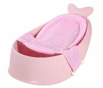 Express Delivery - Baby Whale Bathtub With Smart Sling Support For Newborn And Infant Pink - ID 7156160