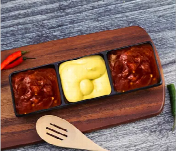 Express Delivery - Royalford Rf10420 Melamine Triple Sauce Bowl - ID 7156232