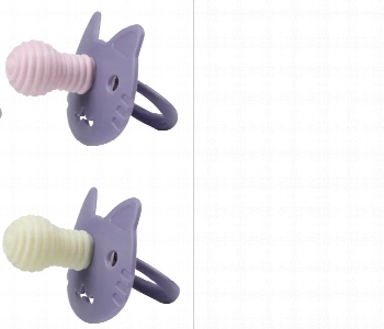 Express Delivery - Cute Cat Shape Baby Food Grade Silicone Pacifier Soft Bpa Free Design Light Pink And Milky White - ID 7156234