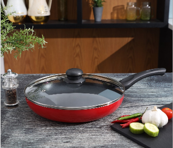 Express Delivery - Royalford Rf11979 30Cm Aluminum Fry Pan Red - ID 7156540