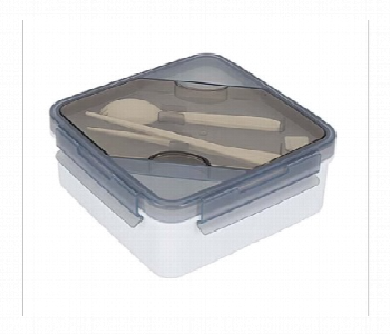 Express Delivery - Royalford Rf12193 1200Ml Square Lunch Box With Cutlery And 3 Compartment - ID 7156592