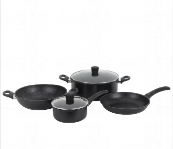 Express Delivery - Royalford Cookware Set Rf12628 Non Stick 6Pc Black - ID 7156761