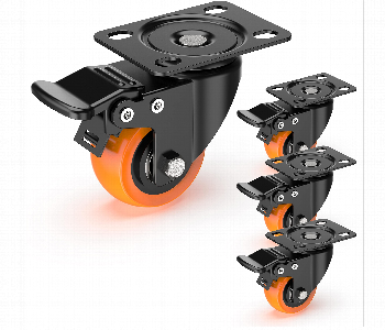 Express Delivery - Caster Wheel Break With Sivel Orange Black 3Inch 1Pcs - ID 7157056