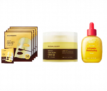 Express Delivery - Eqqualberry Bundle 4 Eqqualberry Collagen Glow Up Gel Toner Pads Illuminating Serum Collagen  Mask Set 4 Pcs - ID 7157229