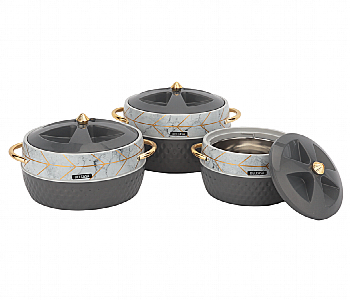Express Delivery - Delcasa Dc3378 3 Piece Set Majestic Insulated Casserole Set Grey - ID 7157302