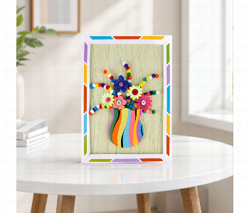 Express Delivery - Diy Rainbow Flower Vase Frame Kit 3D Art And Craft Making Kit For Kids - ID 7157608