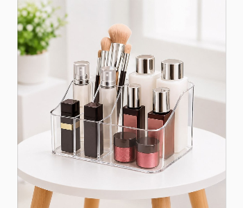 Express Delivery - Transparent Makeup Storage Organizer Box Multi Compartment Cosmetic Holder For Beauty And Skincare Jn 906 - ID 7158021