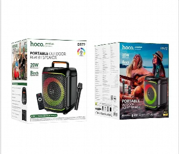 Express Delivery - Hoco Ds72  Portable Speaker 20W  Rgb Light Wireless Karaoke Mic - ID 7158371