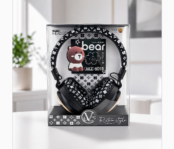 Express Delivery - Teddy Bear Wireless Over Ear Bluetooth Headphones For Kids Black Akz 601B - ID 7158583