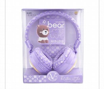 Express Delivery - Teddy Bear Wireless Headphones  Akz 601B Purple - ID 7158587