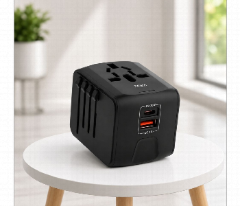 Express Delivery - Pawa Pw Uta2024 Bk Universal Travel Adapter 20W Pd Qc Fast Charger Black International Plug Adapter - ID 7158754