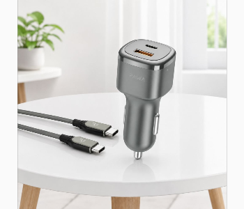 Express Delivery - Pawa Solid 50W Dual Port Car Charger Usb C Pd And Usb A Qc With 60W Braided Type C Cable Grey Pw Cc50Qct Gy - ID 7158796