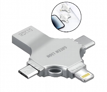 Express Delivery - Green Lion 4 In 1 Usb Flash Drive 512Gb  Gn4In1Usb512Sl - ID 7158869