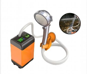 Express Delivery - Porodo Lifestyle Portable Shower With Thermometer Orange Pdlfst021Og - ID 7158909