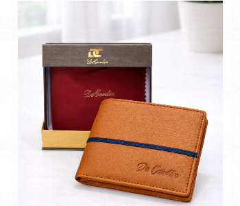 Express Delivery - De Cardin Elegant Bi Fold Leather Wallet Tan - ID 7159097