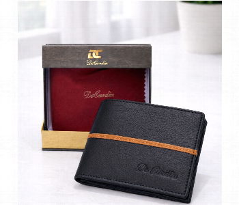 Express Delivery - De Cardin Elegant Bi Fold Leather Wallet Black - ID 7159099