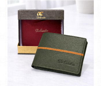 Express Delivery - De Cardin Elegant Bi Fold Leather Wallet Green - ID 7159103