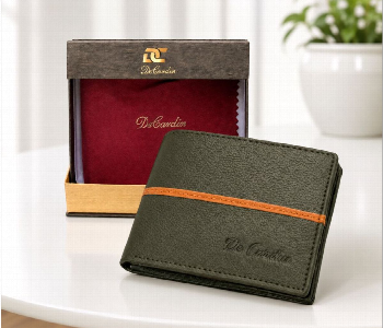 Express Delivery - Decardin D1015 Gn Elegant Bi Fold Leather Wallet For Men Multiple Card Slots Cash Compartment And Coin Pocket Green - ID 7159103