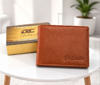 Express Delivery - Decardin D1020 Tan Mens Genuine Leather Bi Fold Wallet With Card Slots And Cash Compartments - ID 7159121